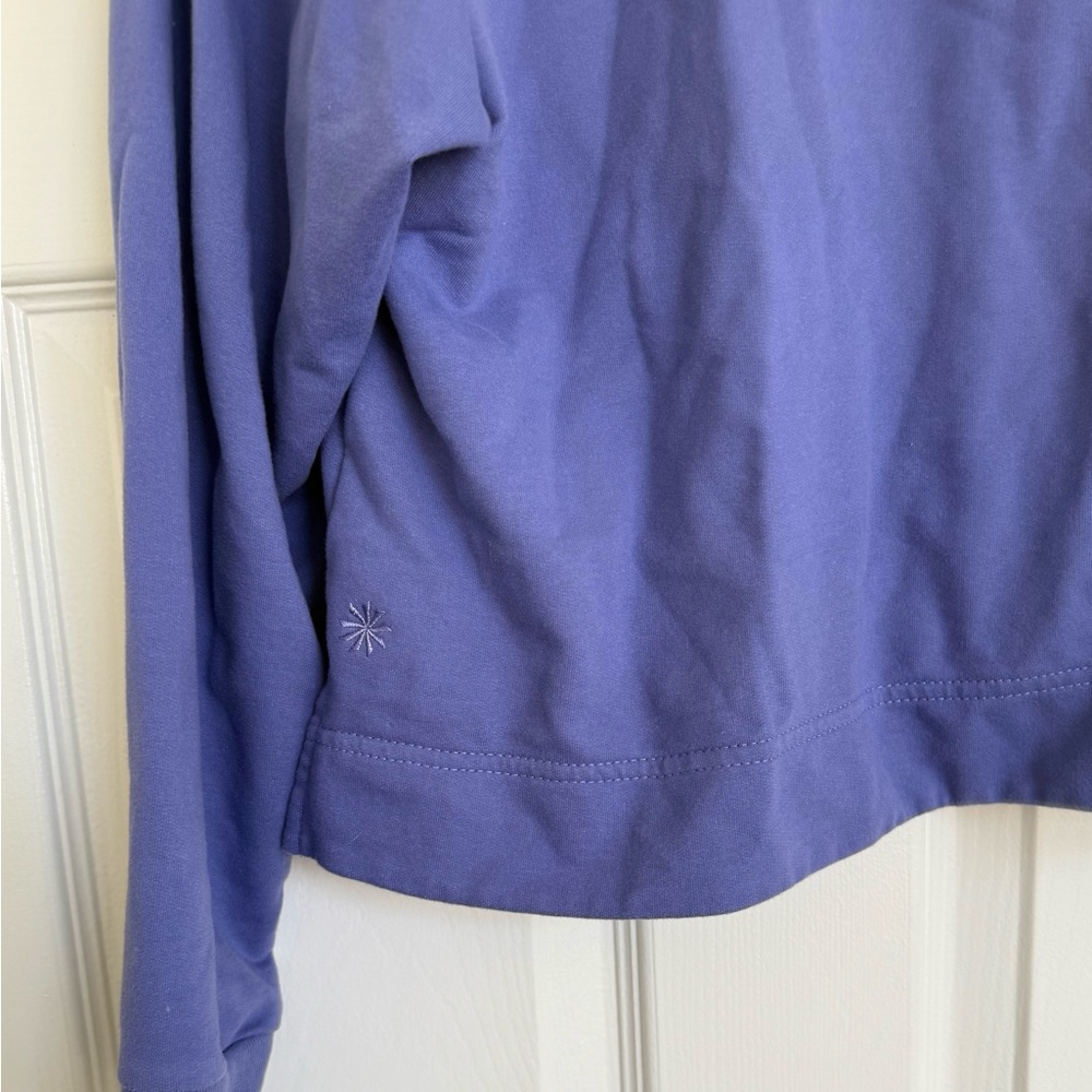 Athleta Retroterry Polo Sweatshirt Purple Lavendar Long Sleeve Collar Size M - Picture 7 of 9